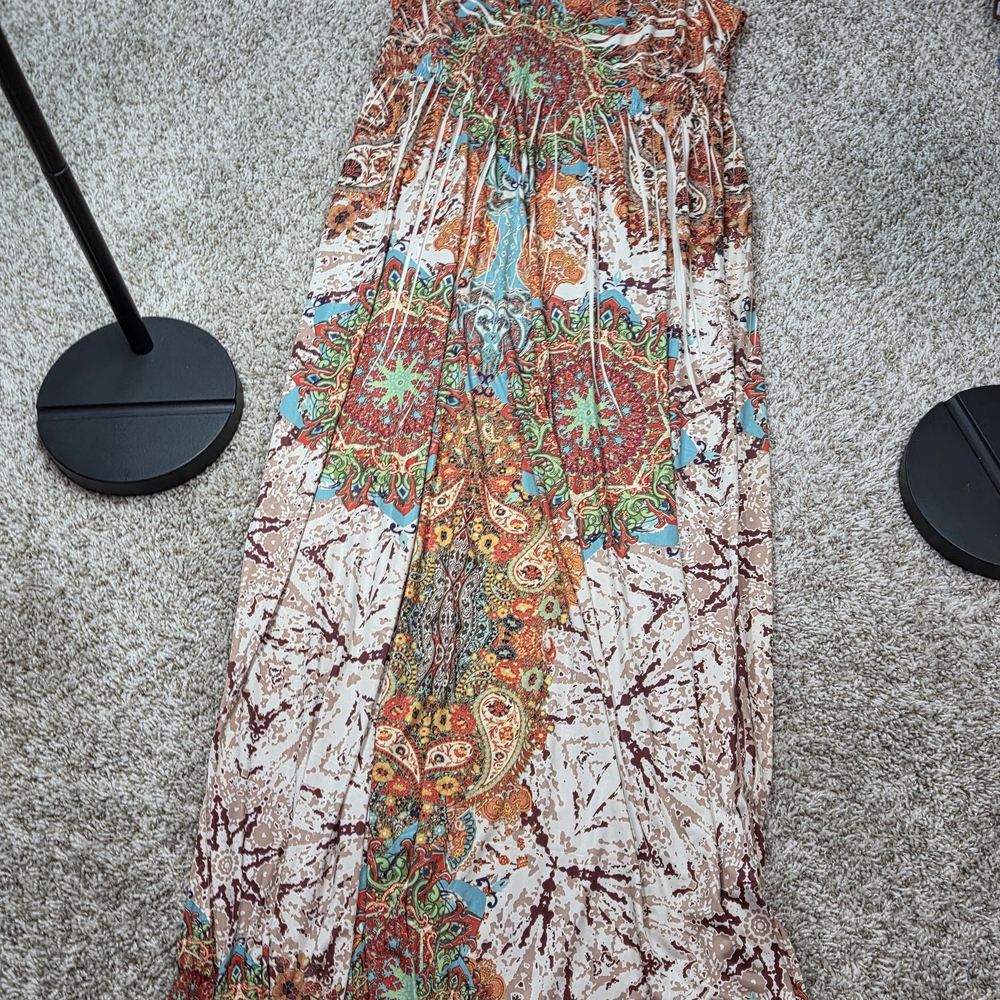​Apt. 9 Maxi Dress XL Womens Paisley Medallion Boho Sleeveless Blue Orange Summe